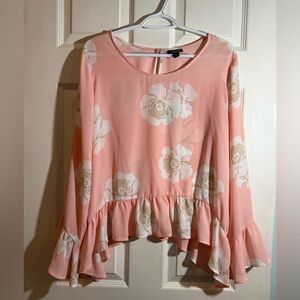 Soft Coral/Cream/White Floral Top